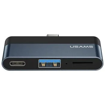 USB-концентратор Usams Type-C HUB (2USB+Type-C+Micro SD) US-SJ491 250_100_118842