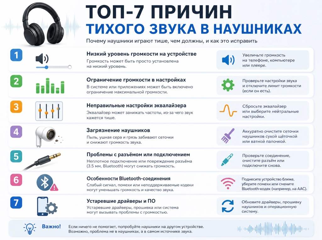 Причины тихого звука в наушниках - почему наушники стали тише и что делать Топ-7 причин тихого звука в.png