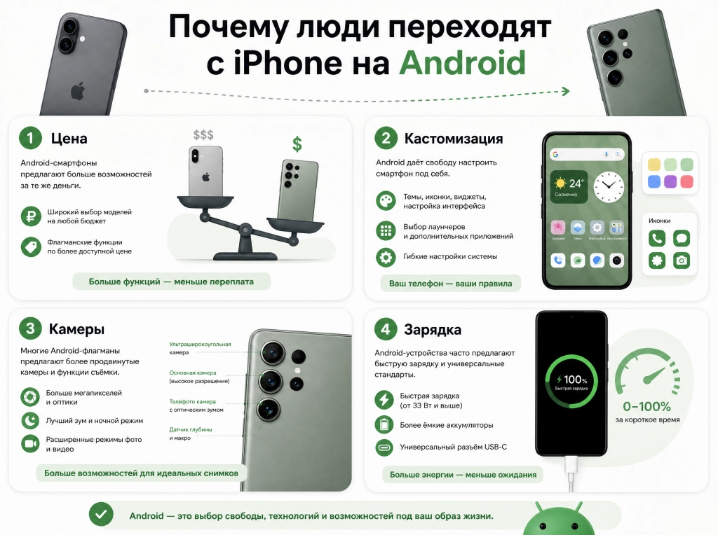 Почему переходят с айфона на андроид - плюсы перехода на Android смартфоны в 2026 году Инфографика Почему люди.png