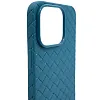Плетеный Силиконовый чехол для iPhone 14 Pro Синий 100_100_532293