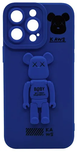Силиконовый чехол для iPhone 13 Pro Max с 3D мишкой Синий 250_100_532317