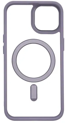 Чехол прозрачный с цветным бортиком MagSafe iPhone 14 Голубой 400_400_135356