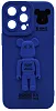 Силиконовый чехол для iPhone 14 Pro с 3D мишкой Синий 100_100_532542