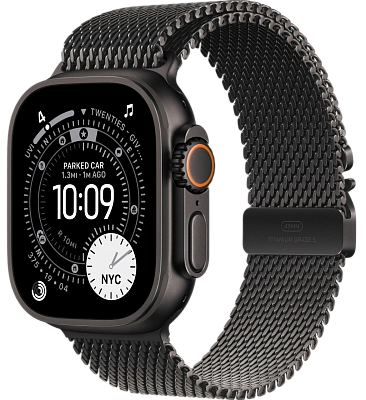 Часы Apple Watch Ultra 3 49mm Titanium Case Black / Titanium Milanese Loop Black M 400_400_519521