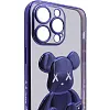 Чехол для iPhone 13 Pro прозрачный с 3D мишкой Синий 100_100_132383