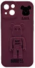 Силиконовый чехол для iPhone 14 с 3D мишкой Бордовый 100_100_532627