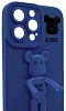 Силиконовый чехол для iPhone 13 Pro с 3D мишкой Синий 100_100_137734