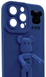 Силиконовый чехол для iPhone 13 Pro с 3D мишкой Синий 250_100_137734