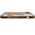Чехол для iPhone 14 Plus прозрачный с 3D мишкой Золотой 250_100_135558