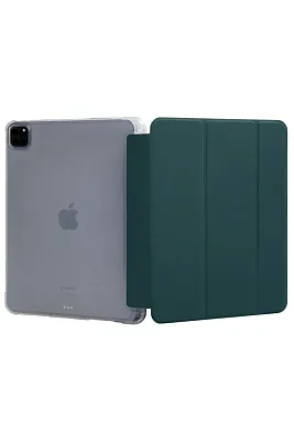 Прозрачный чехол-книжка для iPad Pro 12.9 с тройным загибом Темно-зеленый 400_400_121736
