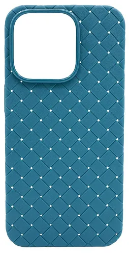 Плетеный Силиконовый чехол для iPhone 14 Pro Синий 250_100_137654