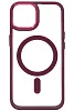 Чехол прозрачный с цветным бортиком MagSafe iPhone 14 Бордовый 100_100_125142