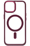 Чехол прозрачный с цветным бортиком MagSafe iPhone 14 Plus Бордовый 250_100_125032
