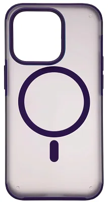 Чехол для iPhone 14 Pro Max Wlons с MagSafe прозрачный матовый с рамкой Фиолетовый 400_400_533905