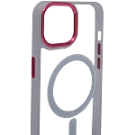 Чехол прозрачный с цветным бортиком MagSafe iPhone 14 Прозрачный 250_100_642450