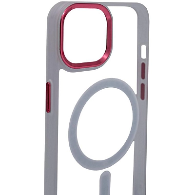 Чехол прозрачный с цветным бортиком MagSafe iPhone 14 Прозрачный 400_400_642450