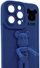 Силиконовый чехол для iPhone 14 Pro с 3D мишкой Синий 100_100_532545