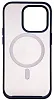Чехол для iPhone 14 Pro Max Wlons с MagSafe прозрачный матовый с рамкой Синий 100_100_533901