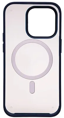 Чехол для iPhone 14 Pro Max Wlons с MagSafe прозрачный матовый с рамкой Синий 400_400_533901