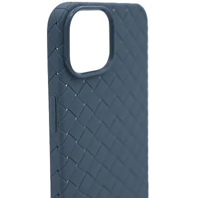 Плетеный Силиконовый чехол для iPhone 14 Plus Синий 400_400_532276