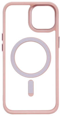 Чехол прозрачный с цветным бортиком MagSafe iPhone 14 Pro Розовый 400_400_642418