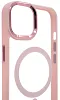 Чехол прозрачный с цветным бортиком MagSafe iPhone 14 Pro Max Розовый 100_100_534995