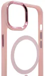 Чехол прозрачный с цветным бортиком MagSafe iPhone 14 Розовый 250_100_535062
