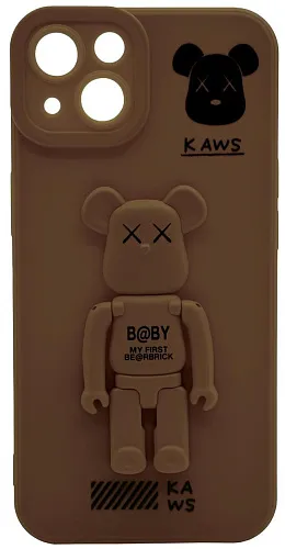 Силиконовый чехол для iPhone 13 с 3D мишкой Коричневый 250_100_532329