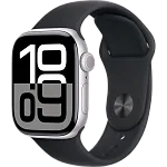 Часы Apple Watch Series 10 46mm Silver Aluminium Case GPS Sport Band Black M/L 250_100_167060