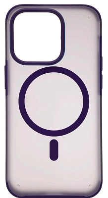 Чехол для iPhone 14 Pro Max Wlons с MagSafe прозрачный матовый с рамкой Фиолетовый 400_400_533909