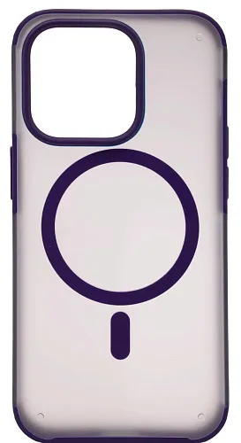 Чехол для iPhone 14 Pro Max Wlons с MagSafe прозрачный матовый с рамкой Фиолетовый 250_100_533909