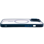 Чехол прозрачный с цветным бортиком MagSafe iPhone 14 Pro Max Синий 250_100_642389
