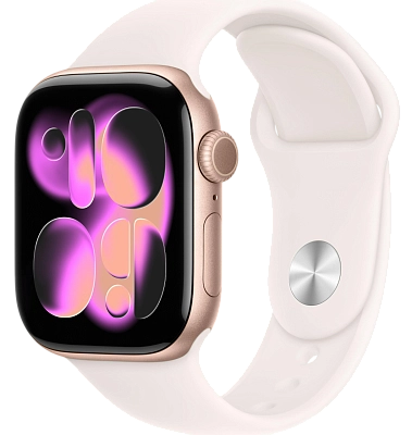 Часы Apple Watch Series 11 46mm Rose Gold Aluminium Case GPS Sport Band Light Blush S/M 400_400_526552