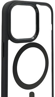 Чехол прозрачный с цветным бортиком MagSafe iPhone 14 Pro Max Черный 400_400_642395