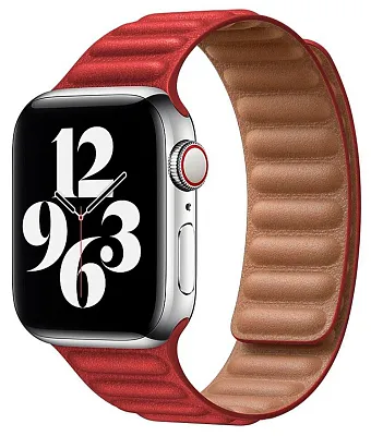 Ремешок из эко-кожи для Apple Watch 38/40/41 мм с магнитной застежкой, Red 400_400_117682