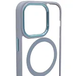 Чехол прозрачный с цветным бортиком MagSafe iPhone 14 Pro Max Голубой 250_100_534981
