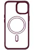 Чехол прозрачный с цветным бортиком MagSafe iPhone 14 Бордовый 100_100_125143