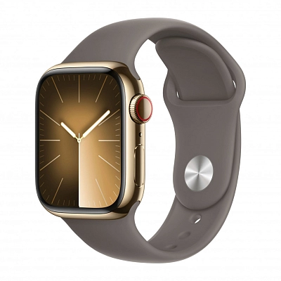 Часы Apple Watch Series 9 45mm Gold Stainless Steel Case Sport Band Clay S/M 400_400_640336