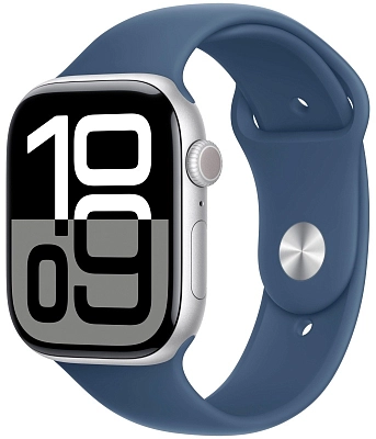 Часы Apple Watch Series 10 42mm Silver Aluminium Case GPS Sport Band Denim S/M 400_400_639844