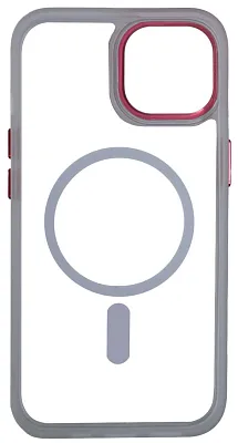 Чехол прозрачный с цветным бортиком MagSafe iPhone 14 Прозрачный 400_400_535055