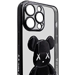 Чехол для iPhone 14 Pro прозрачный с 3D мишкой Черный 250_100_534120