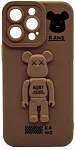 Силиконовый чехол для iPhone 13 Pro с 3D мишкой Коричневый 250_100_137726