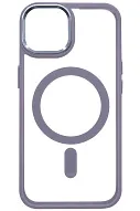 Чехол прозрачный с цветным бортиком MagSafe iPhone 14 Plus Голубой 500_191_125041