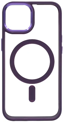 Чехол прозрачный с цветным бортиком MagSafe iPhone 14 Plus Фиолетовый 400_400_534963