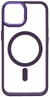 Чехол прозрачный с цветным бортиком MagSafe iPhone 14 Pro Фиолетовый 500_191_535040