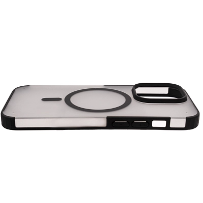 Чехол для iPhone 14 Pro Max Wlons с MagSafe прозрачный матовый с рамкой Черный 400_400_533912