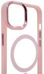 Чехол прозрачный с цветным бортиком MagSafe iPhone 14 Розовый 250_100_642455