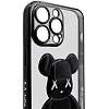 Чехол для iPhone 13 Pro прозрачный с 3D мишкой Черный 100_100_131770