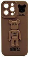 Силиконовый чехол для iPhone 14 Pro с 3D мишкой Коричневый 500_191_532541