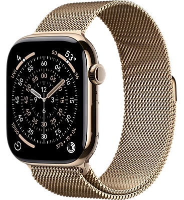 Часы Apple Watch Series 11 46mm Titanium Case Milanese Loop Gold M/L 400_400_549386